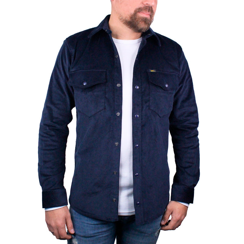 Camisa en Pana para Hombre Lec Lee Azul1