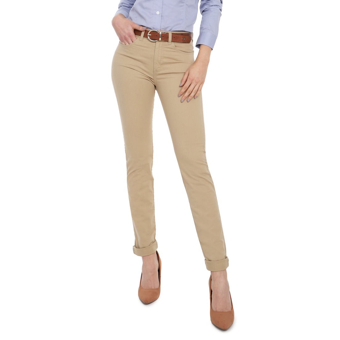 Pantalón Clásico Mujer Lec Lee Kaki