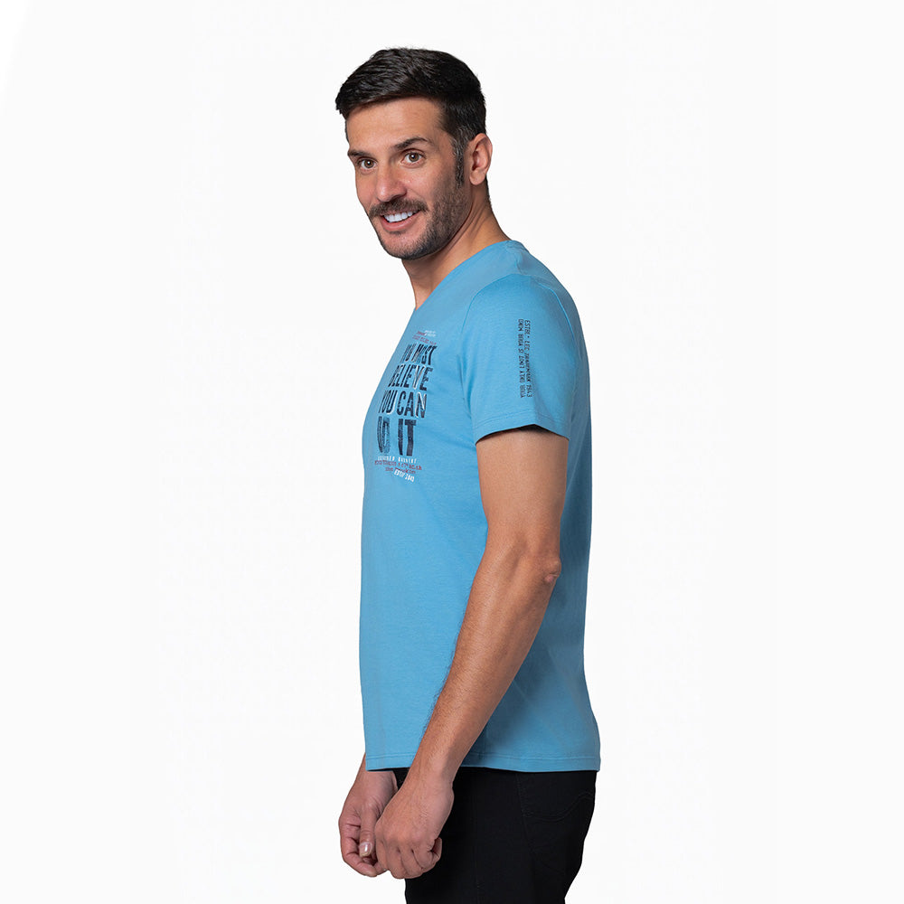 Camiseta Hombre Oversize Lec Lee Azul Hortensia