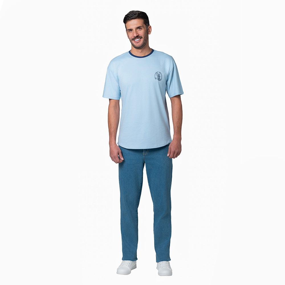 Camiseta Hombre Oversize Lec Lee Azul Claro