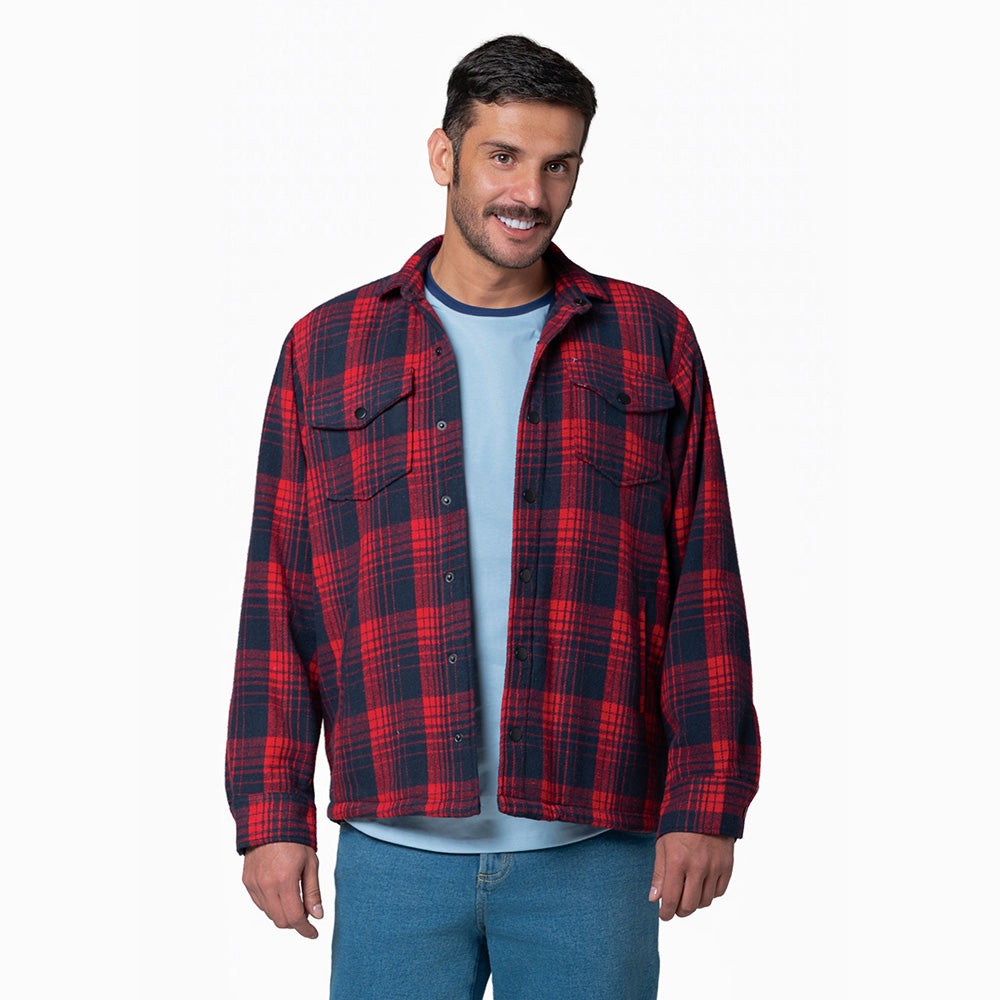 Chaqueta Leñadora Acochada para Hombre Rojo Lec Lee