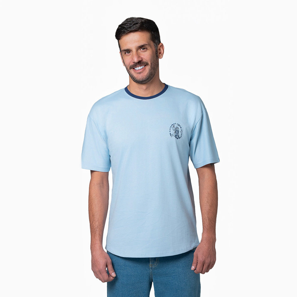 Camiseta Hombre Oversize Lec Lee Azul Claro
