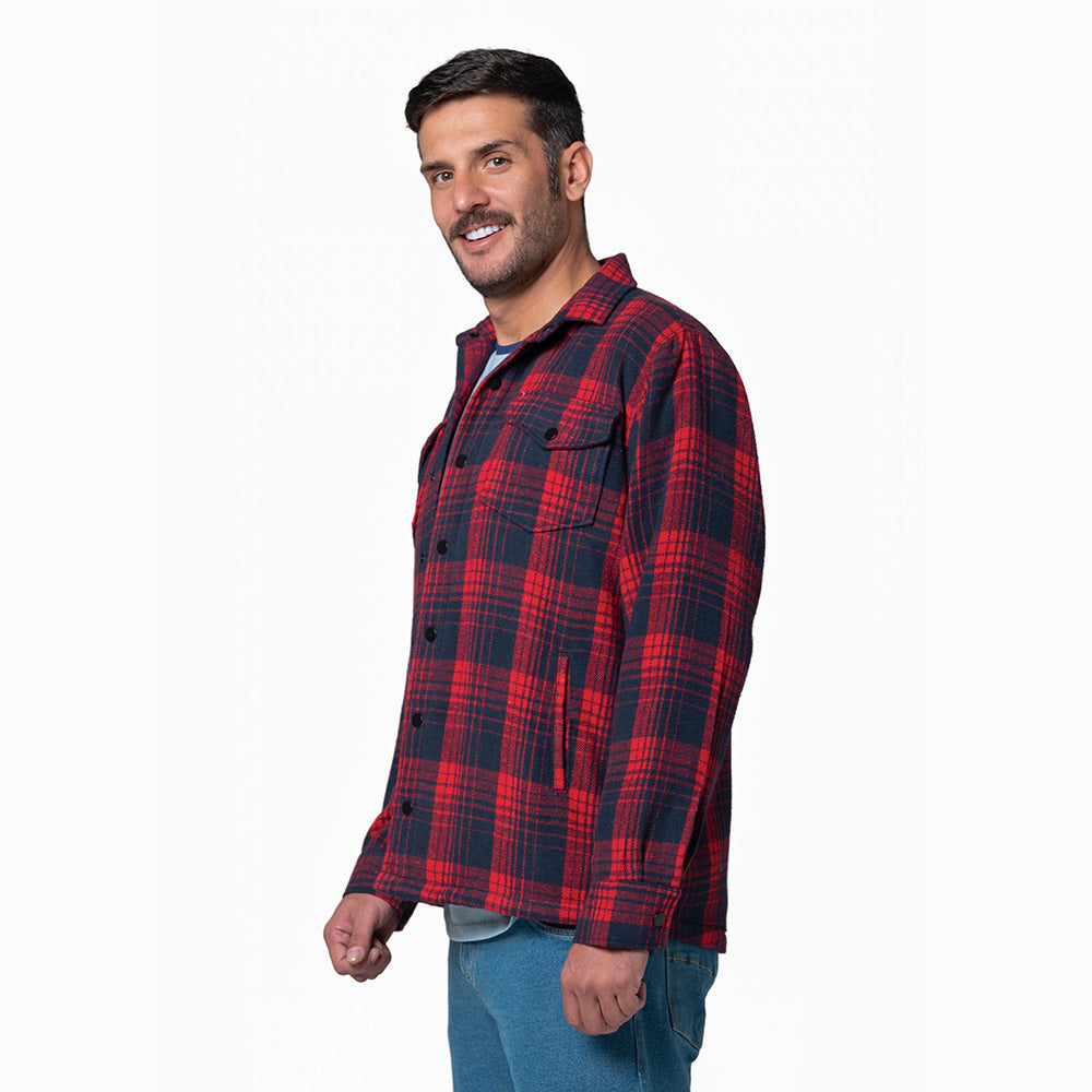 Chaqueta Leñadora Acochada para Hombre Rojo Lec Lee
