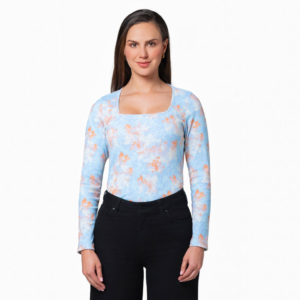 Blusa Estampada Mujer Lec Lee Azul Claro