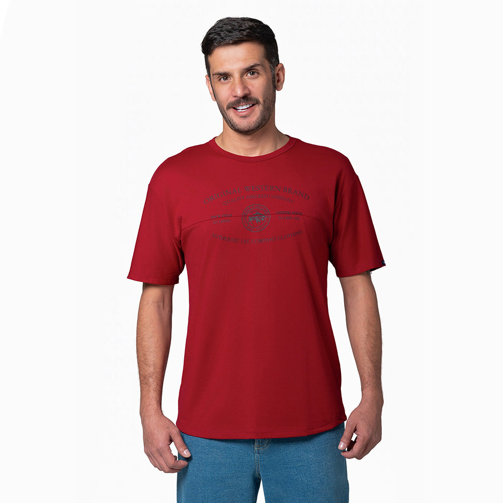 Camiseta Hombre Oversize Lec Lee Vino Tinto