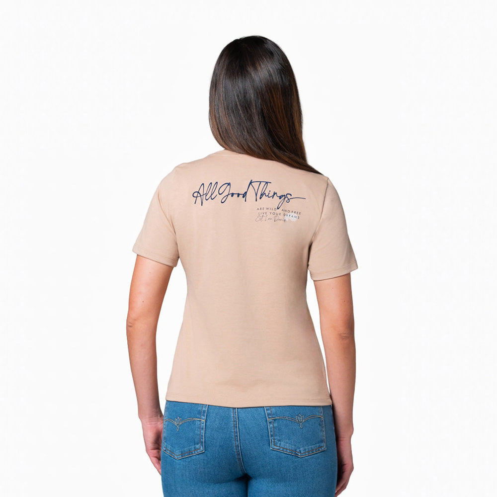 Camiseta Cuello Redondo Lec Lee Caqui