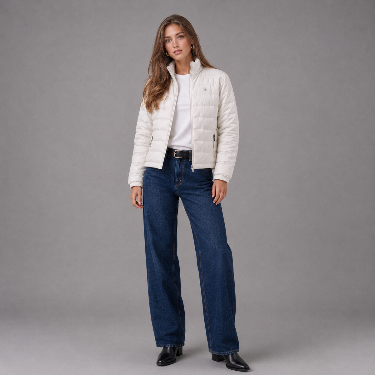 Chaqueta Acolchada Mujer Lec Lee Crudo