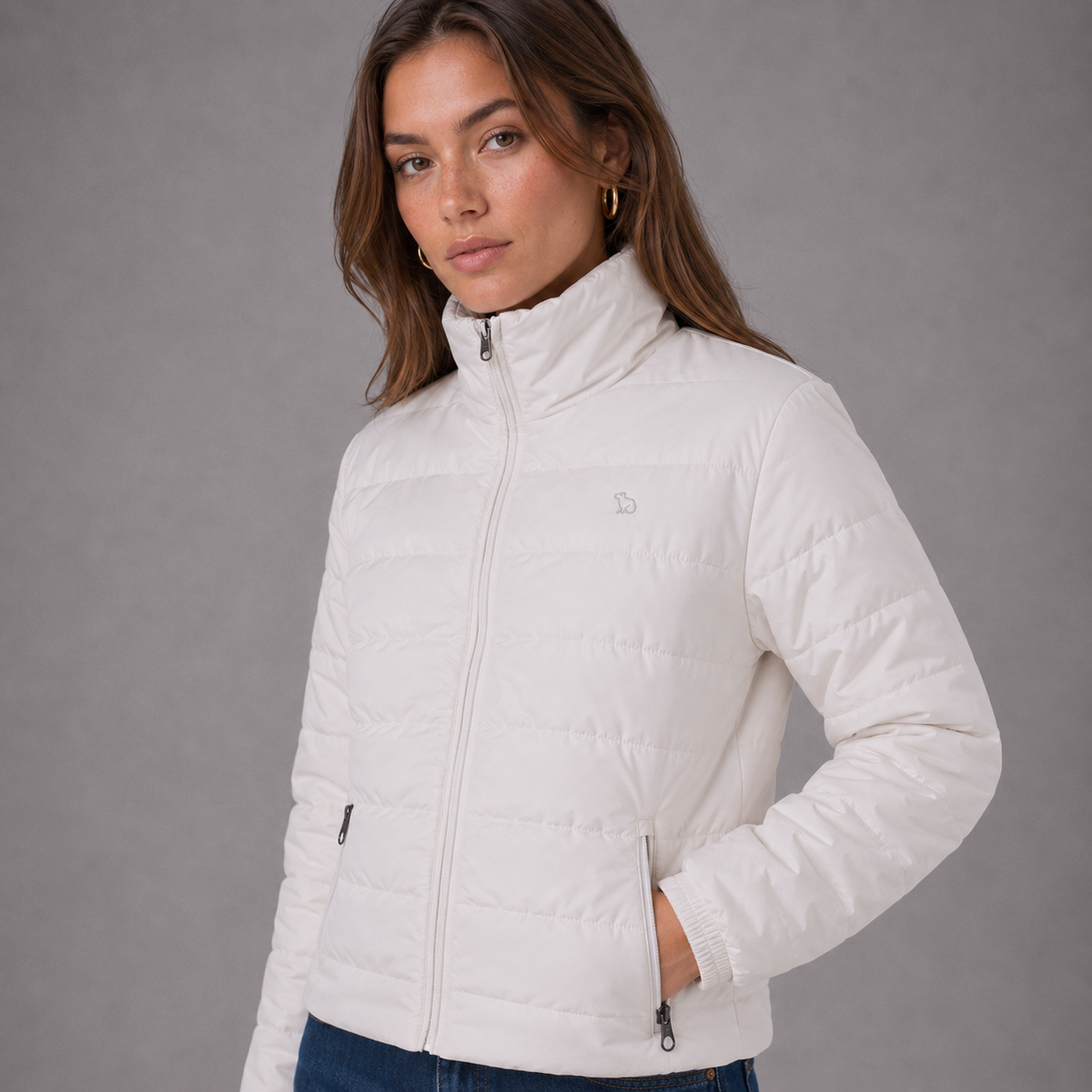 Chaqueta Acolchada Mujer Lec Lee Crudo