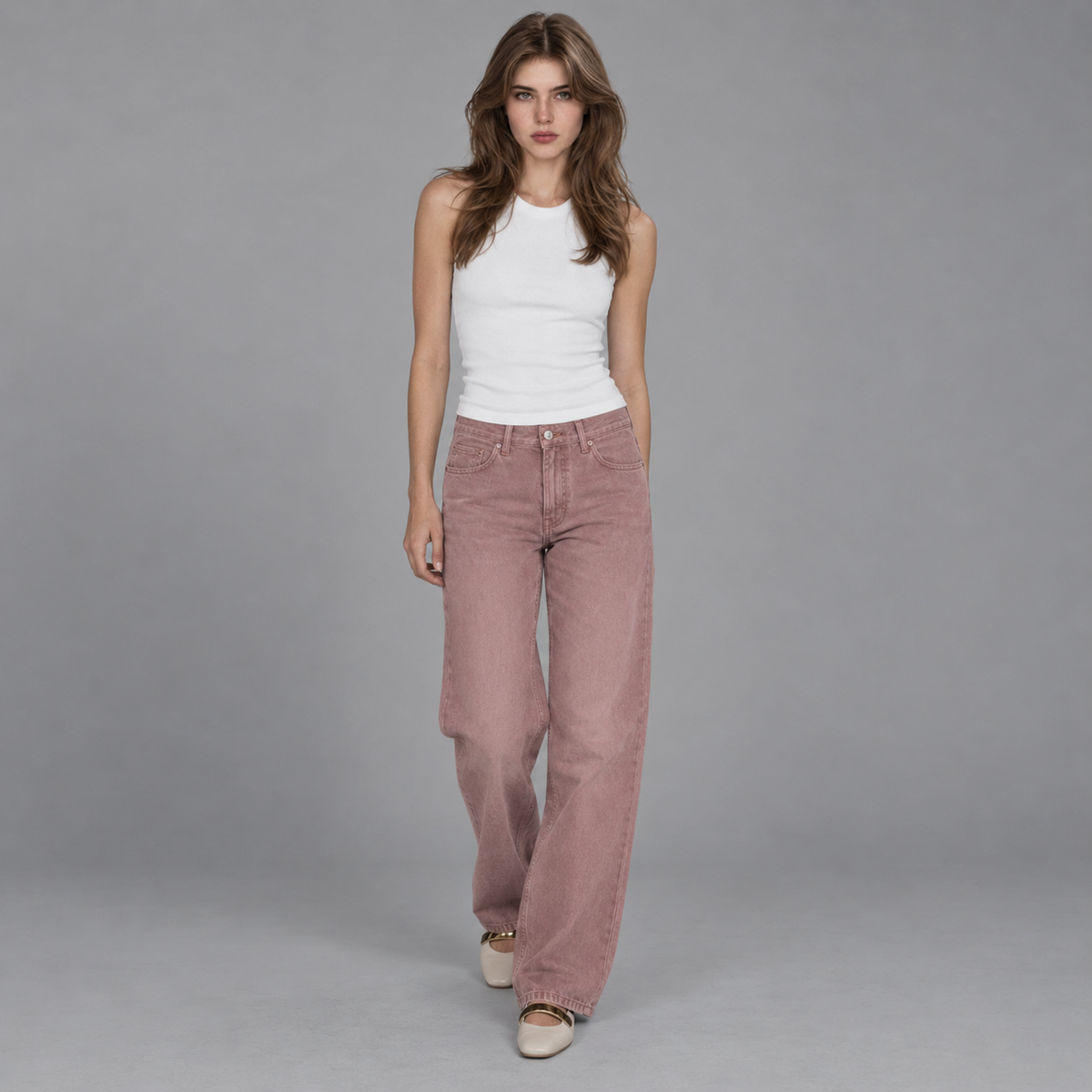 Jean Mujer Wide Leg Lec Lee Palo de Rosa