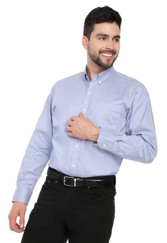 Camisa Manga Larga Dril Lec Lee para Hombre - Azul Claro