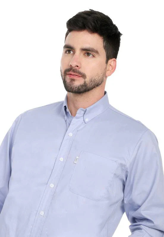 Camisa Manga Larga Dril Lec Lee para Hombre - Azul Claro