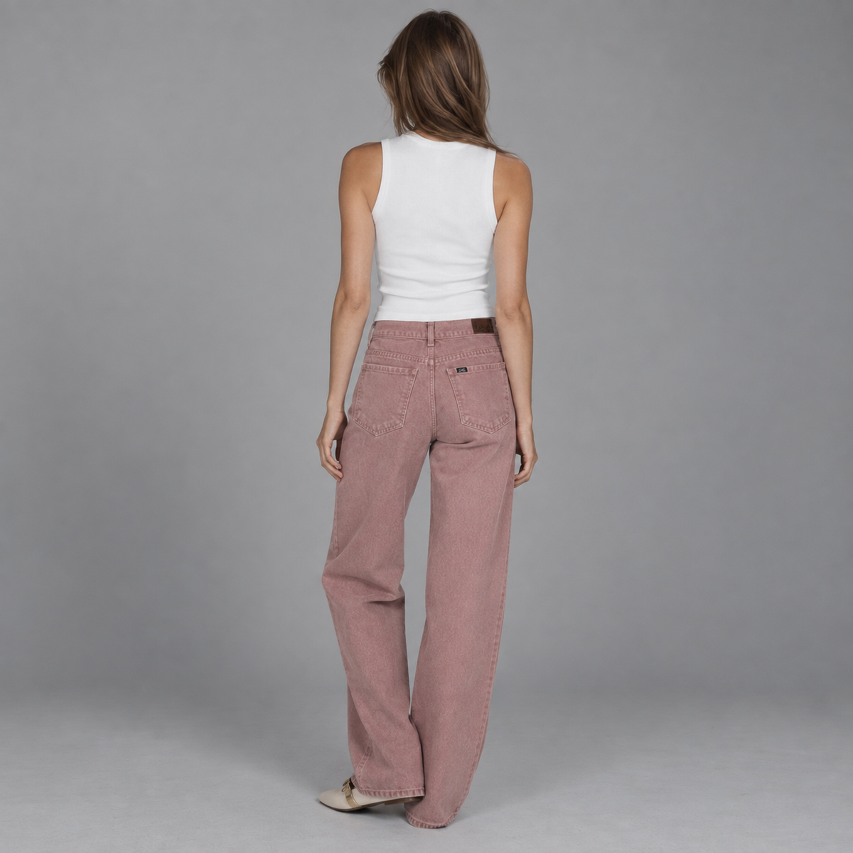 Jean Mujer Wide Leg Lec Lee Palo de Rosa