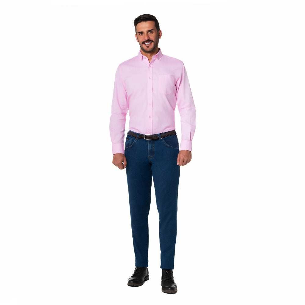Camisa Casual Hombre lec Lee Rosada