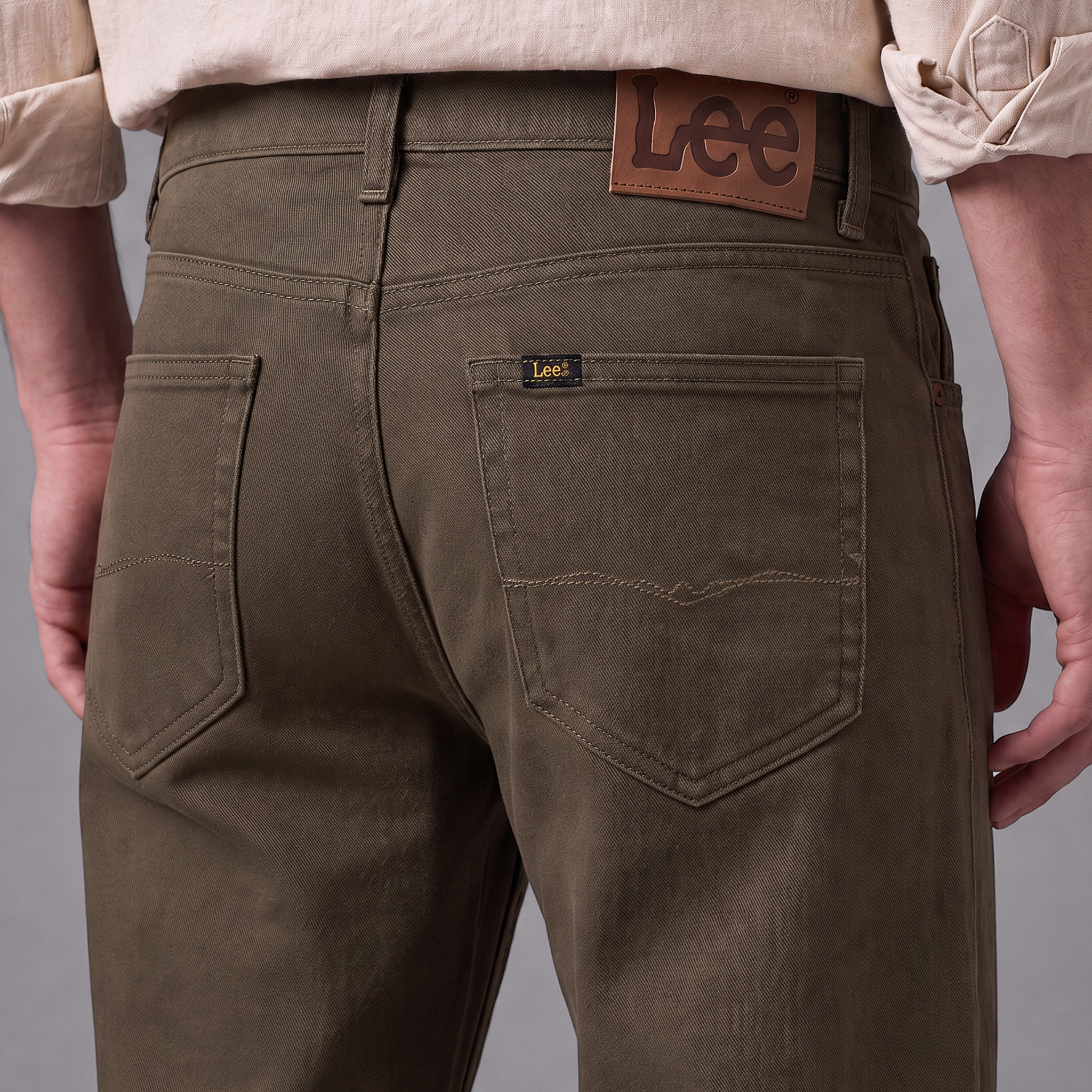 Jean Slim Hombre Lec Lee Verde Taupe