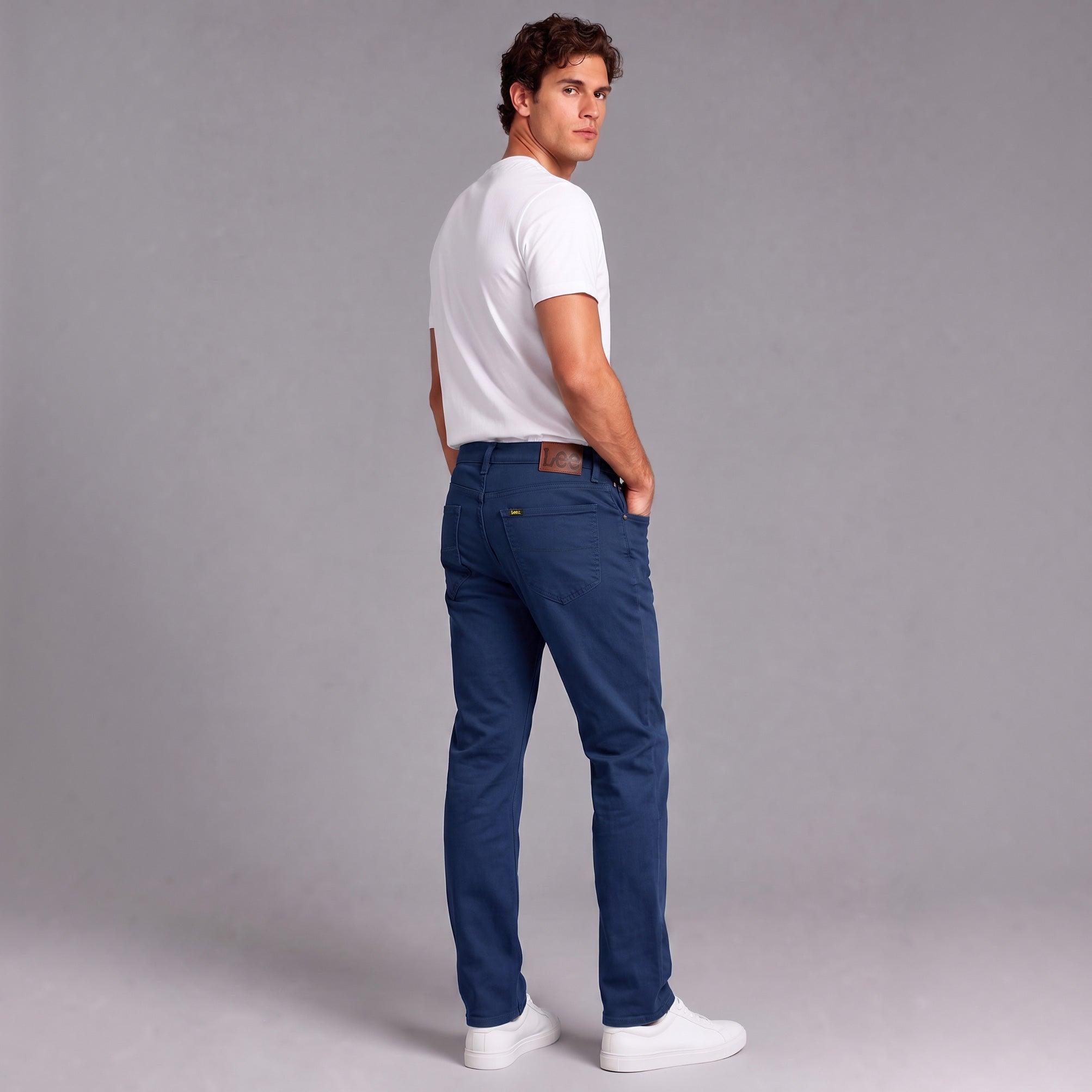 Pantalón 5 Bolsillos Slim Hombre Lec Lee Azul Insignia