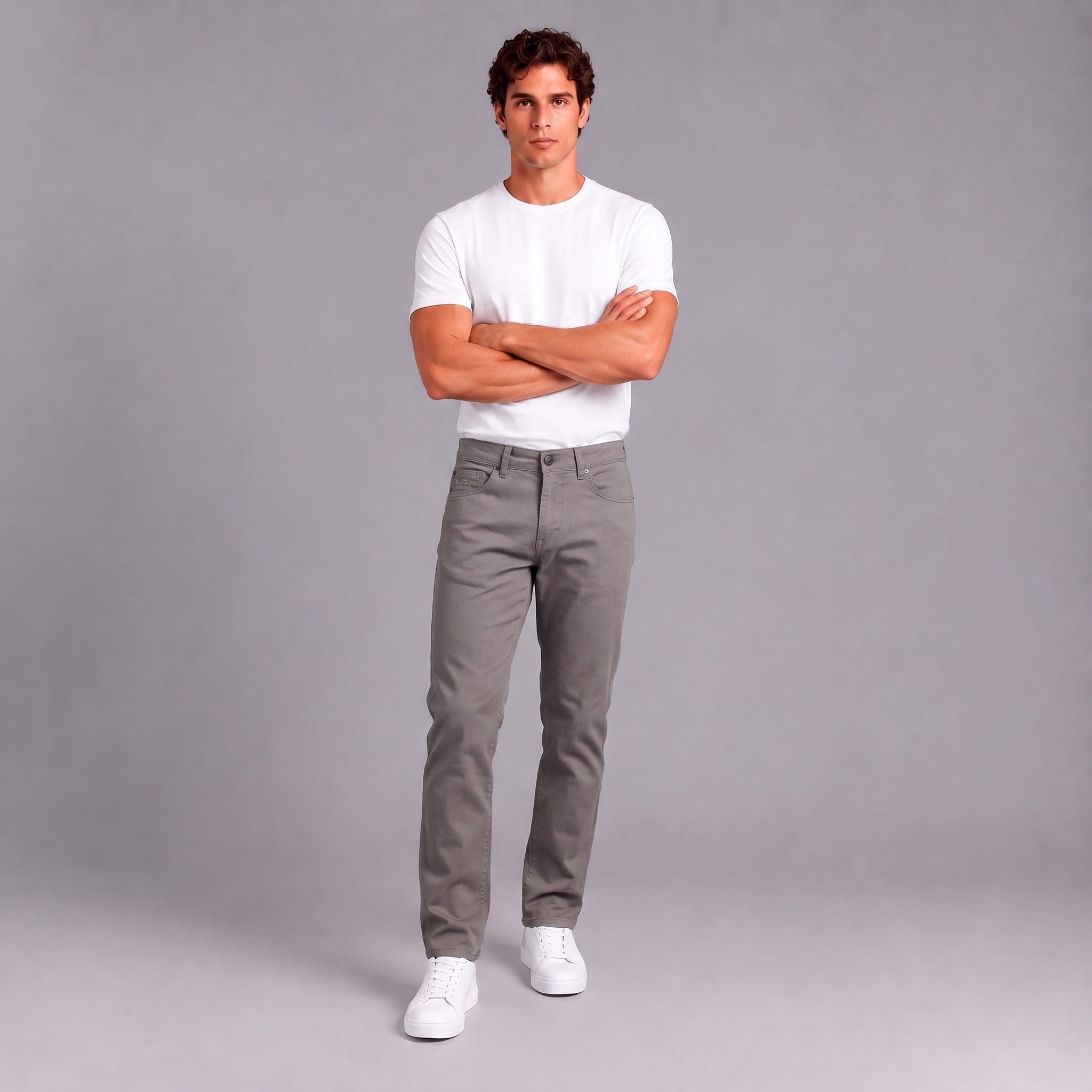 Jean Slim Hombre Lec Lee Gris Medio