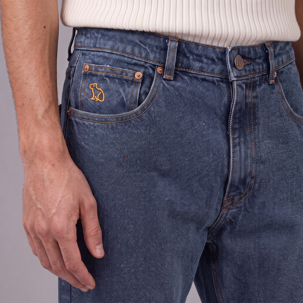 Jean Slim Hombre Lec Lee Índigo Oscuro