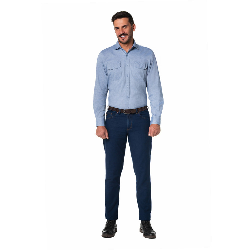 Camisa Casual Hombre Lec Lee Azul