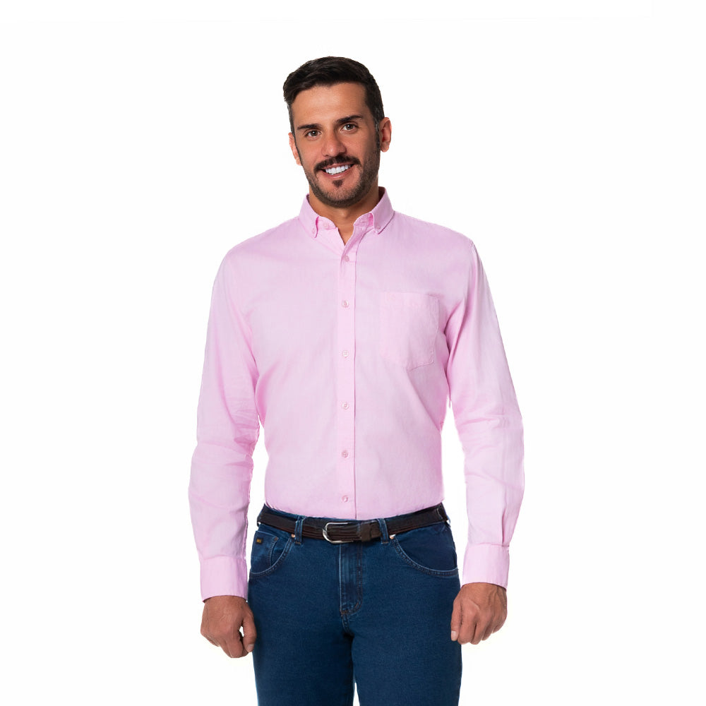 Camisa Casual Hombre lec Lee Rosada