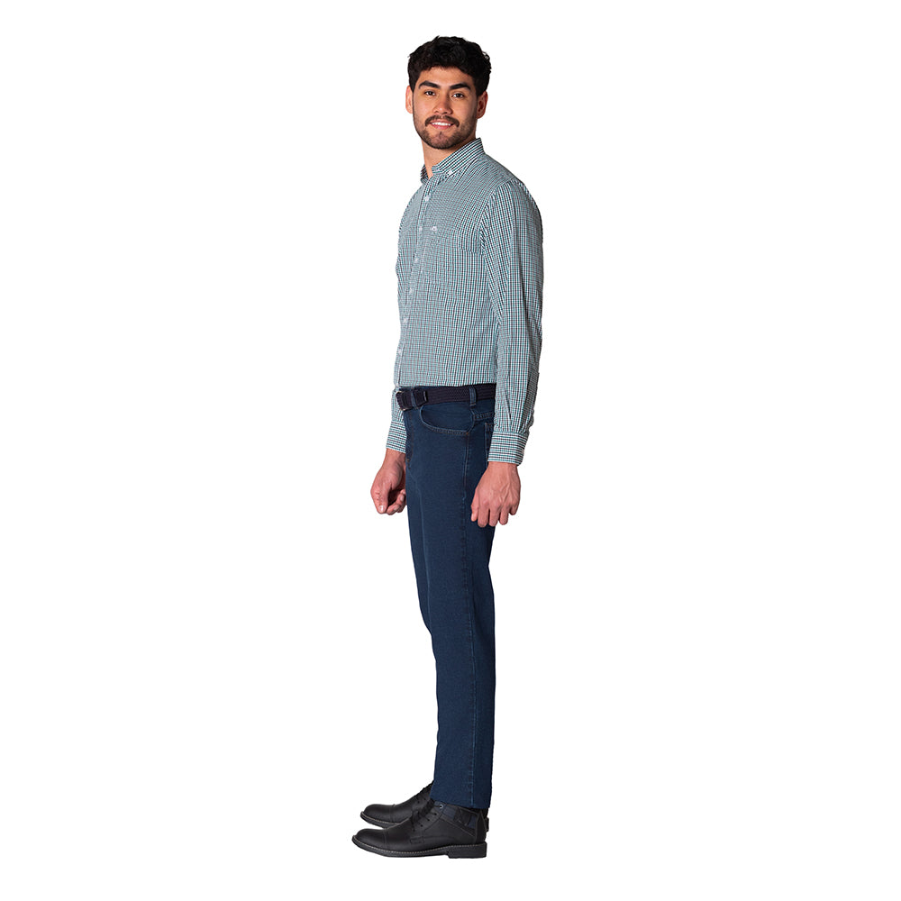Camisa Casual Hombre Lec Lee Verde-Vinotinto
