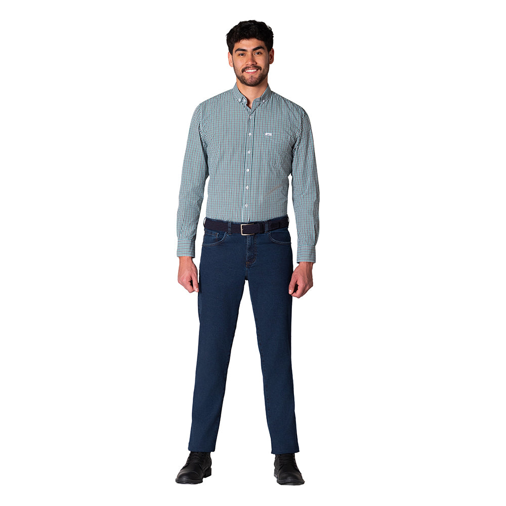 Camisa Casual Hombre Lec Lee Verde-Vinotinto