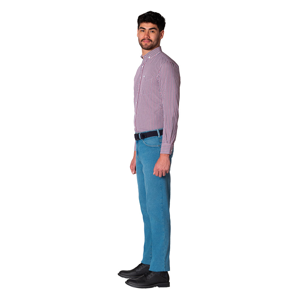 Camisa Casual Hombre Lec Lee Verde-Vinotinto