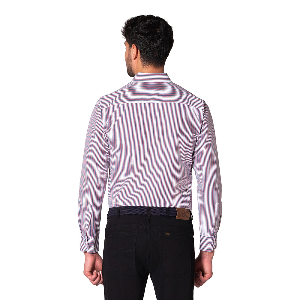 Camisa Hombre Casual Lec Lee Vino Tinto