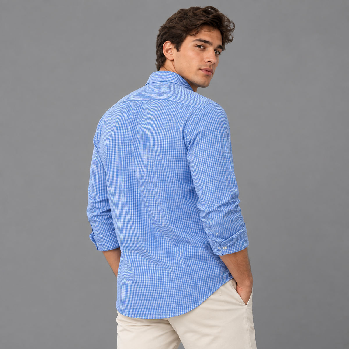 Camisa Casual Lec Lee Azul Claro
