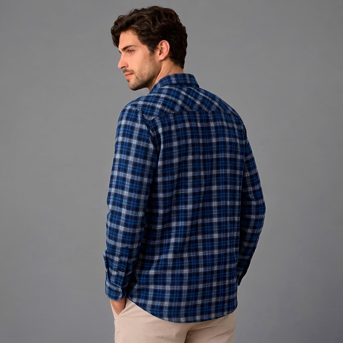 Camisa Casual Hombre Lec Lee Azul Rey