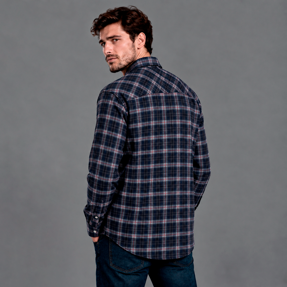 Camisa Casual Hombre Lec Lee Gris