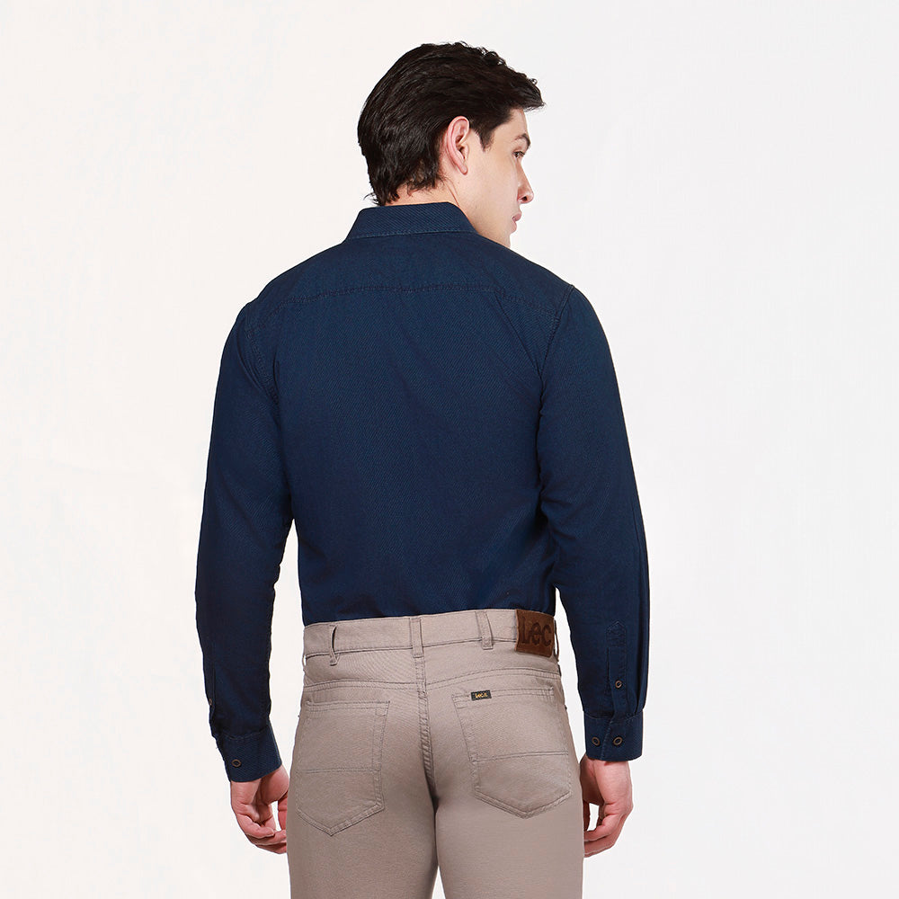 Camisa Jean Hombre Lec Lee índigo Oscuro
