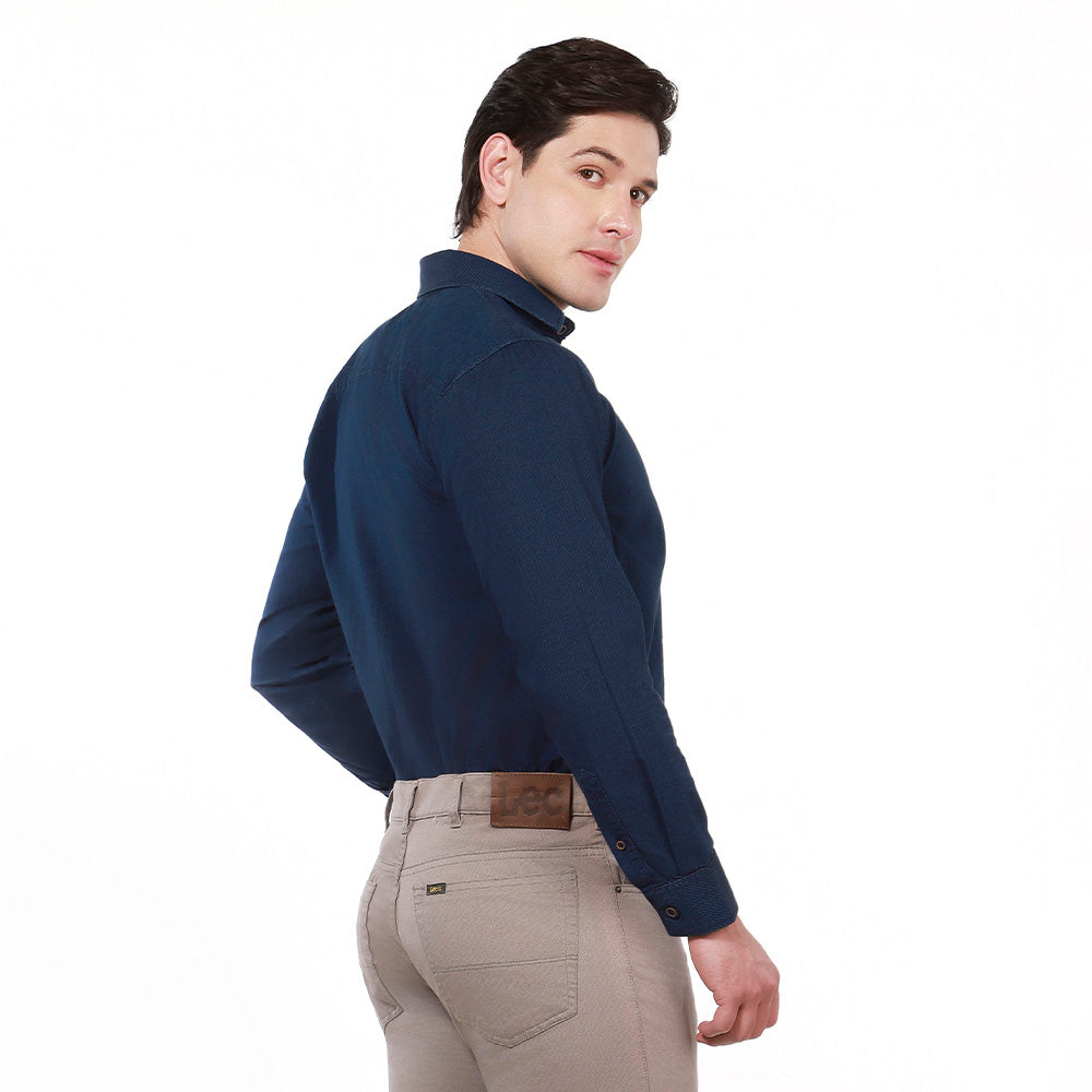 Camisa Jean Hombre Lec Lee índigo Oscuro