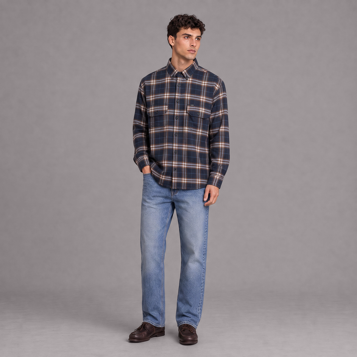 Camisa Leñadora Hombre Lec Lee Café