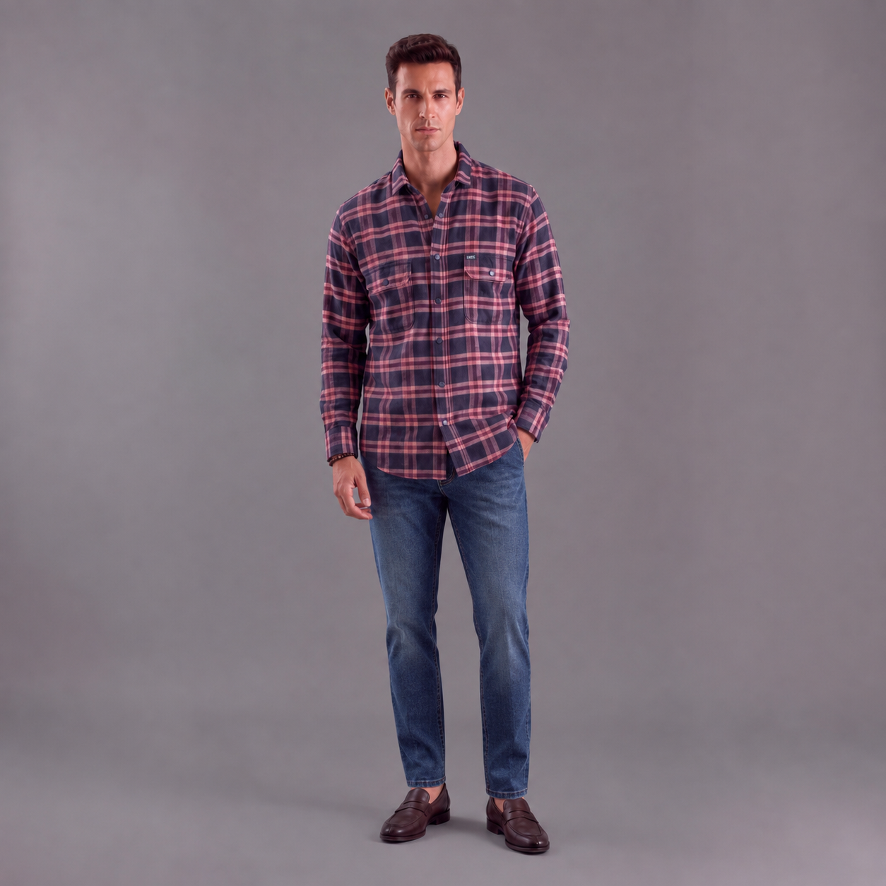 Camisa Leñadora Hombre Lec Lee Vinotinto