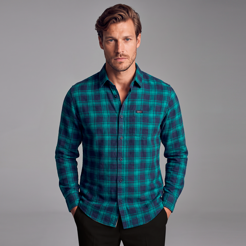 Camisa Leñadora Hombre Lec Lee Verde