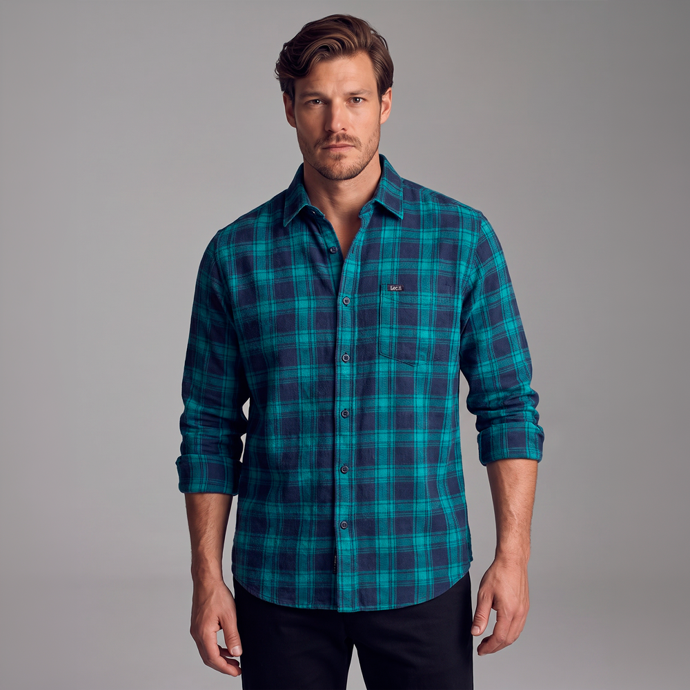 Camisa Leñadora Hombre Lec Lee Verde