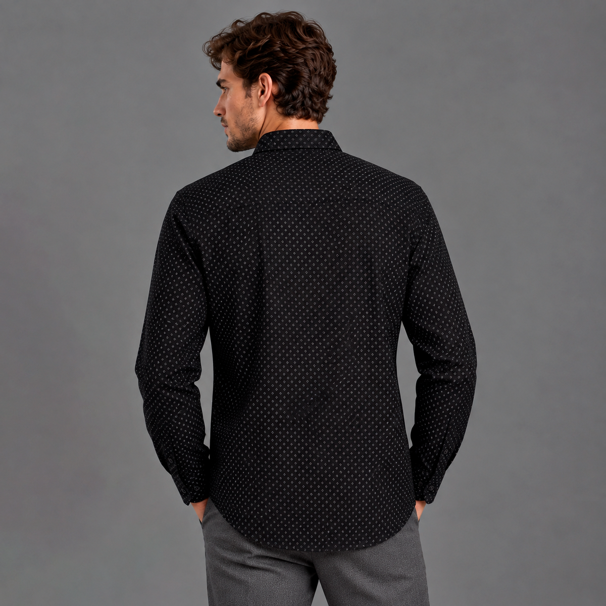 Camisa Casual Manga Larga Lec Lee Negro