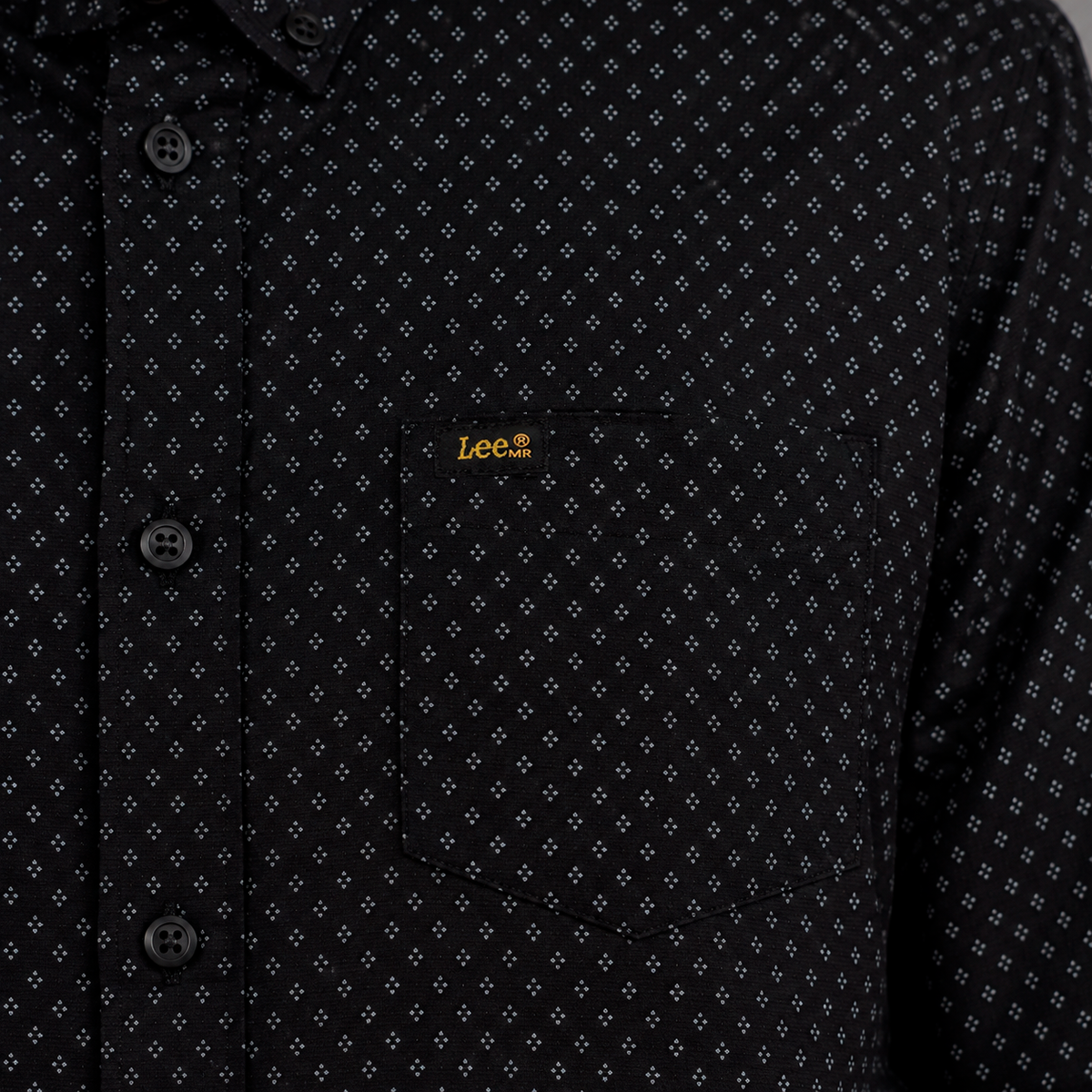 Camisa Casual Manga Larga Lec Lee Negro