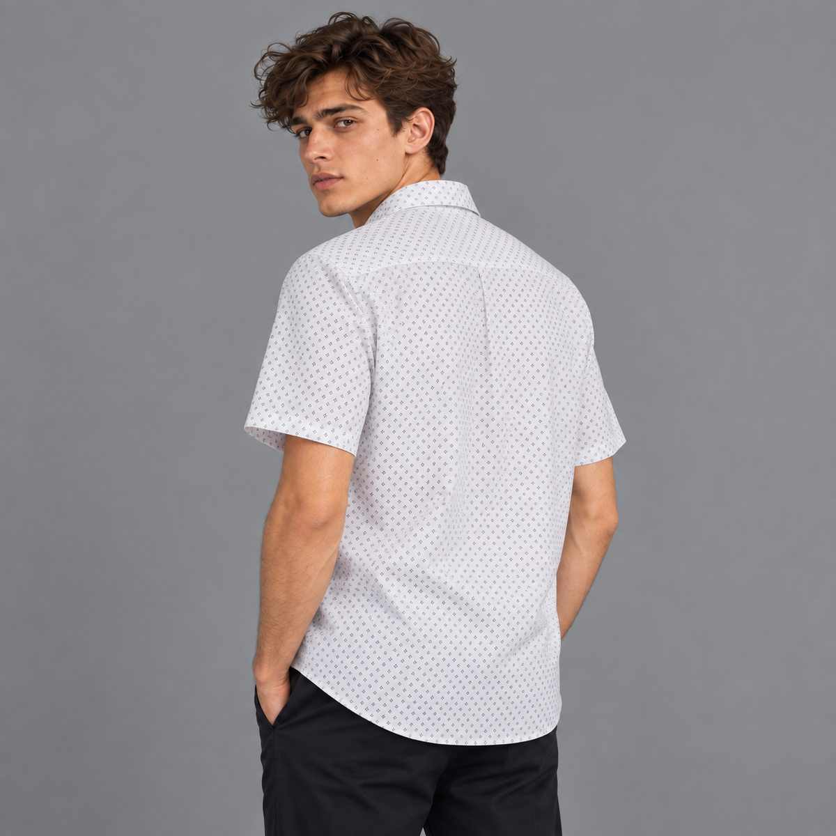 Camisa Casual Manga Corta Lec Lee Blanco