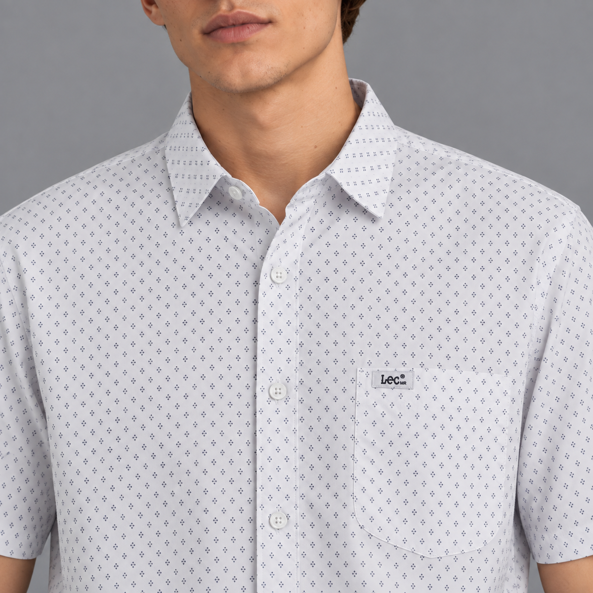Camisa Casual Manga Corta Lec Lee Blanco