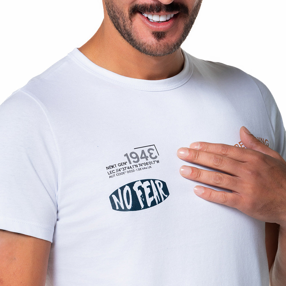 Camiseta Casual Hombre Lec Lee Blanca
