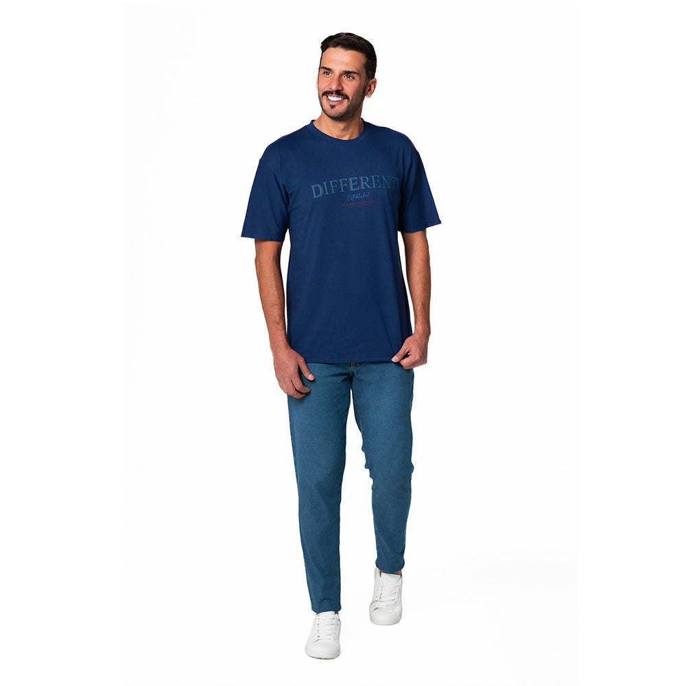 Camiseta Casual Hombre Lec Lee Azul