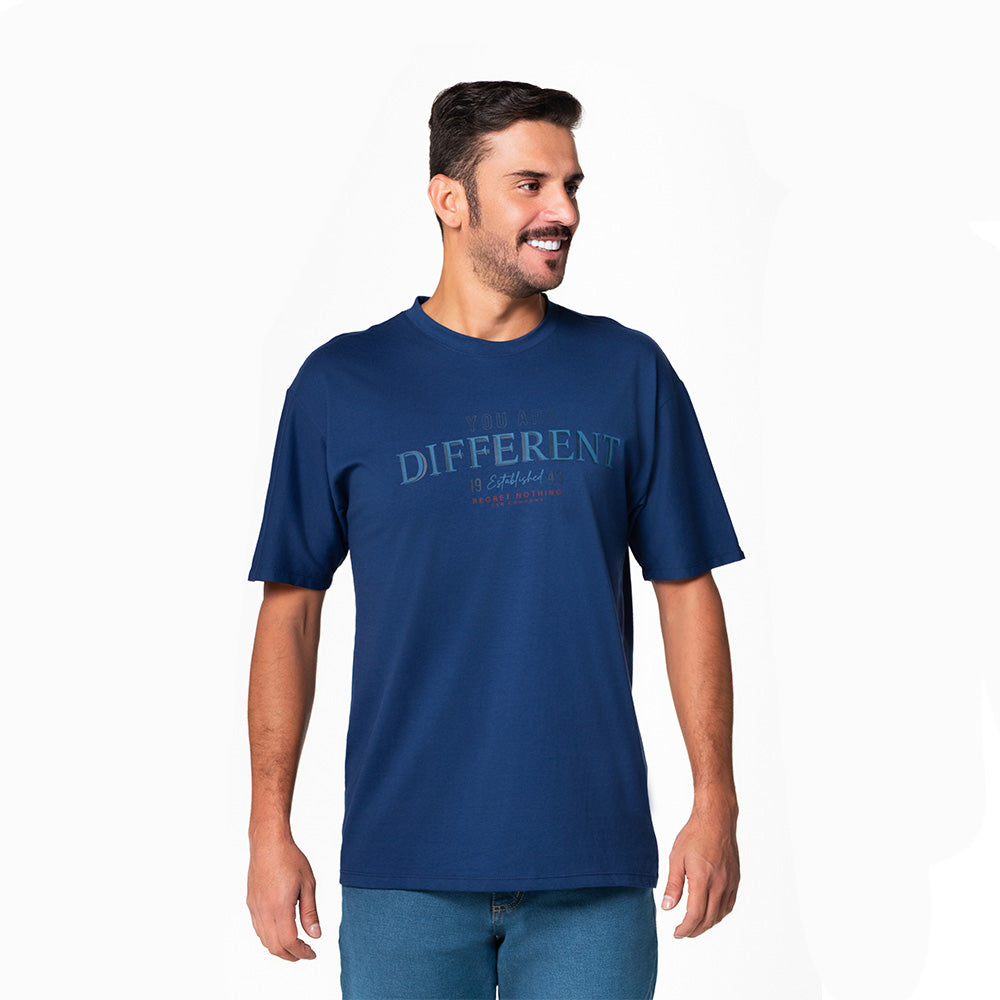 Camiseta Casual Hombre Lec Lee Azul