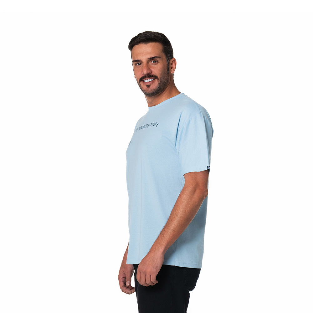 Camiseta Casual Hombre Lec Lee Azul Claro