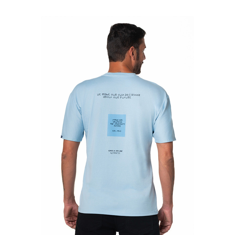 Camiseta Casual Hombre Lec Lee Azul Claro