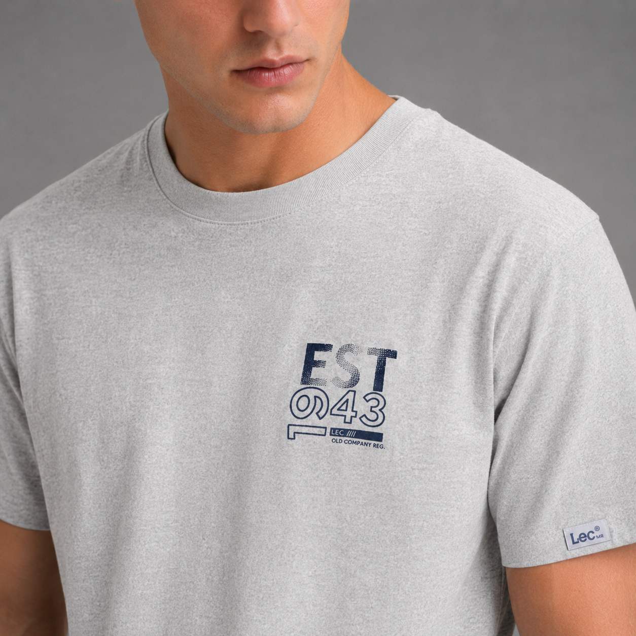Camiseta Cuello Redondo Oversize Hombre Lec Lee Crudo