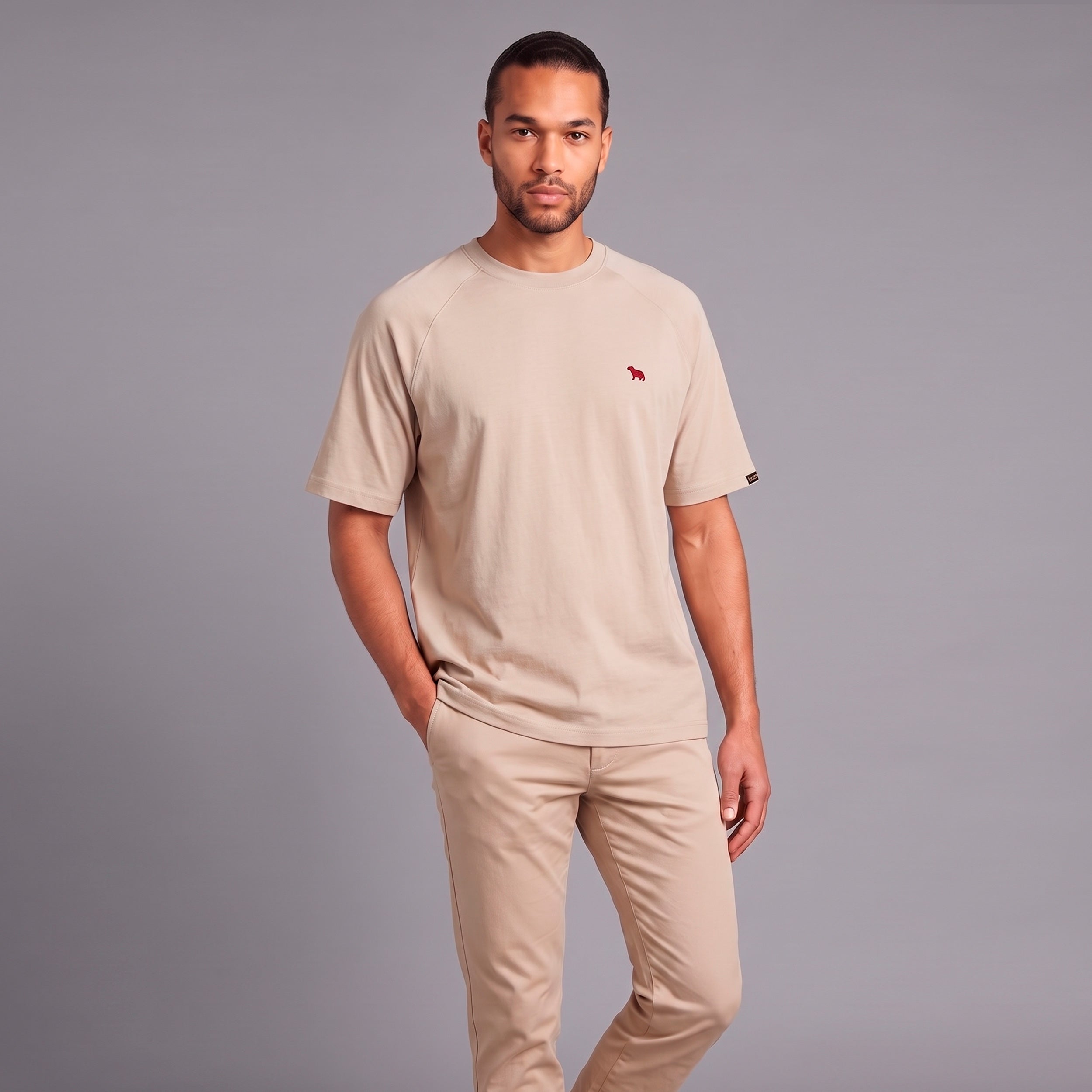 Camiseta Cuello Redondo Oversize Hombre Lec Lee Kaki