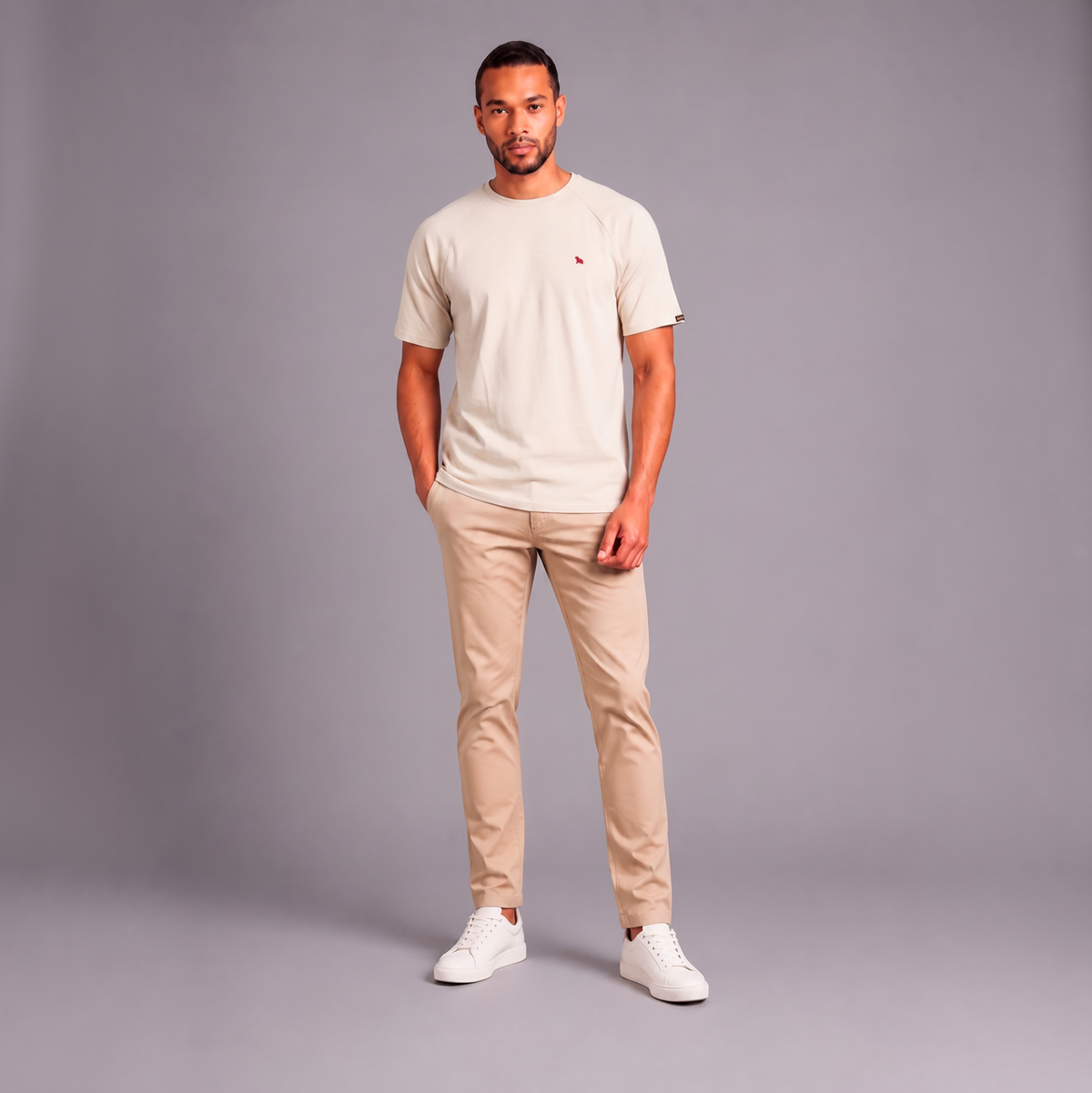 Camiseta Cuello Redondo Oversize Hombre Lec Lee Kaki