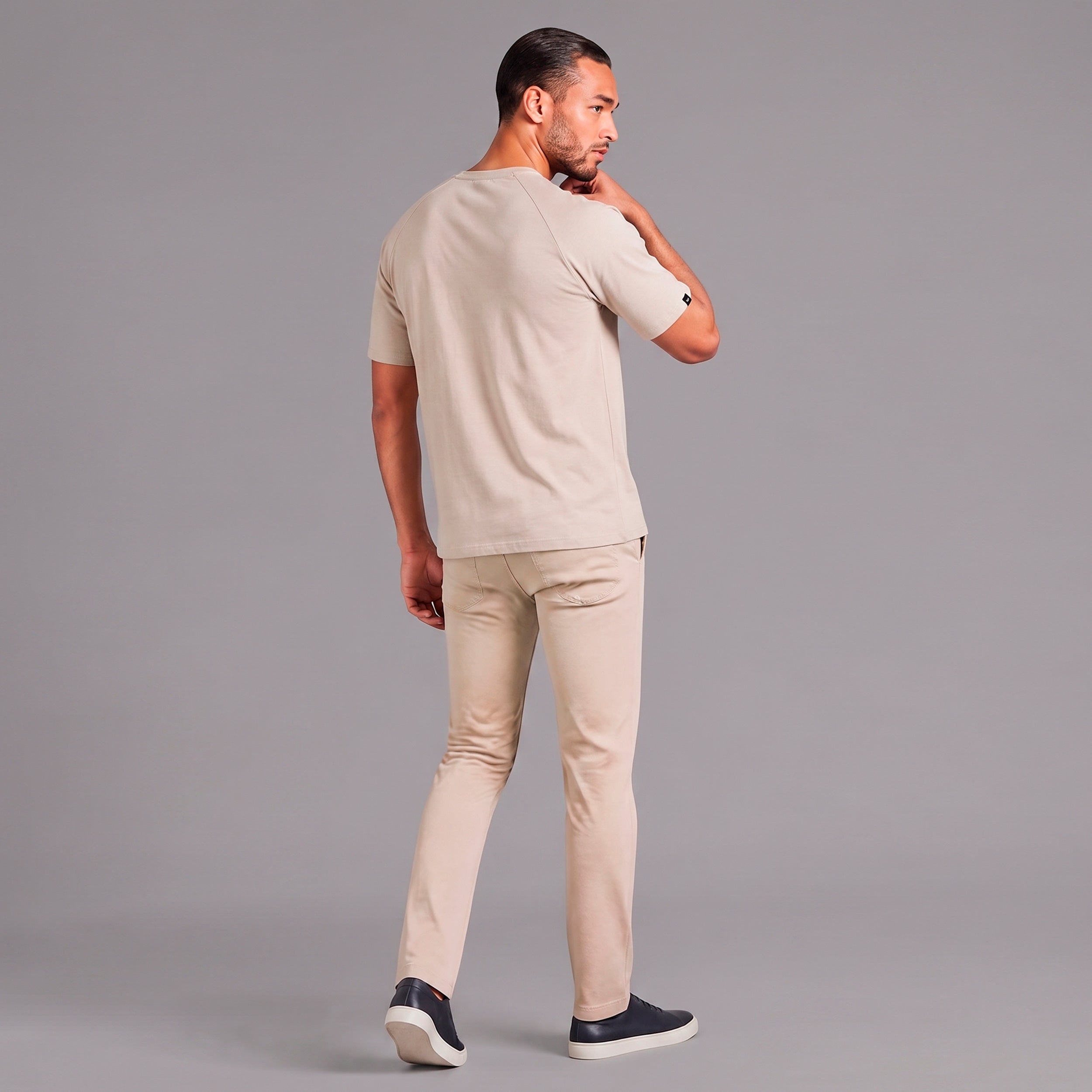 Camiseta Cuello Redondo Oversize Hombre Lec Lee Kaki