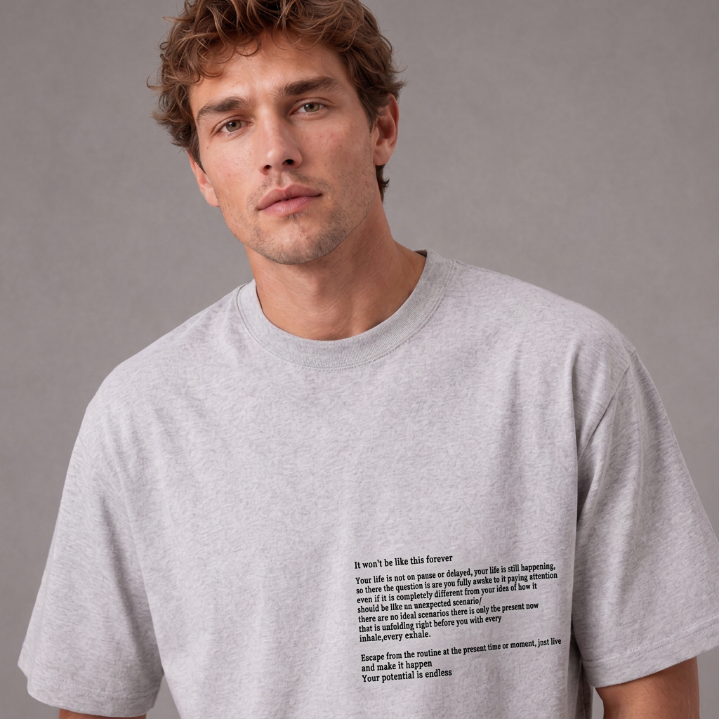 Camiseta Cuello Redondo Oversize Hombre Lec Lee Arena